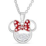 Minnie Mouse Birthstone Pendant Necklace for Women