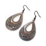 Boho Vintage Teardrop Earrings in Antique Bronze