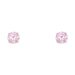14k White Gold 4mm Round Solitaire Stud Earrings