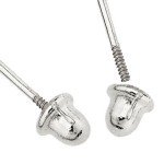 14k White Gold 4mm Round Solitaire Stud Earrings