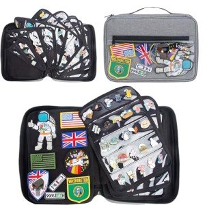 Travel Brooch Pin Case with 10 Pages (Grey)