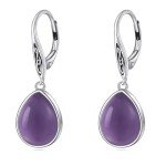Sterling Silver Celtic Knot Amethyst Drop Earrings