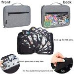 Travel Brooch Pin Case with 10 Pages (Grey)