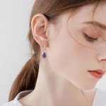 Sterling Silver Celtic Knot Amethyst Drop Earrings