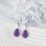Sterling Silver Celtic Knot Amethyst Drop Earrings