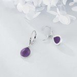 Sterling Silver Celtic Knot Amethyst Drop Earrings