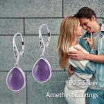 Sterling Silver Celtic Knot Amethyst Drop Earrings