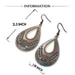 Boho Vintage Teardrop Earrings in Antique Bronze