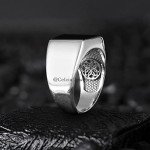 Natural Black Onyx 12MM Sterling Silver Ring