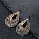 Boho Vintage Teardrop Earrings in Antique Bronze