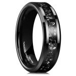 Meteorite Inlay Tungsten Wedding Bands for Couples
