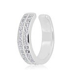 Sterling Silver Double Row CZ Ear Cuff