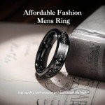 Meteorite Inlay Tungsten Wedding Bands for Couples