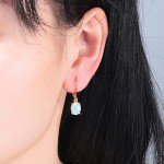 Trendy 14k Gold Plated Opal Dangle Earrings