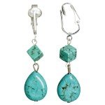Trendy Turquoise Clip-On Dangle Earrings for Women