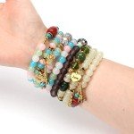 8 Pack Bohemian Beaded Charm Bracelets for Women