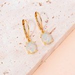 Trendy 14k Gold Plated Opal Dangle Earrings
