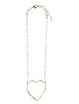 Large 18k Gold Hammered Heart Necklace
