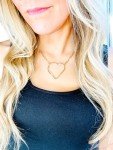 Large 18k Gold Hammered Heart Necklace