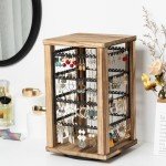 Rustic Rotating Earring Organizer with 4 Tiers