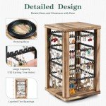 Rustic Rotating Earring Organizer with 4 Tiers