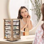 Rustic Rotating Earring Organizer with 4 Tiers