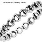 PANDORA Stackable Band of Hearts Ring for Her