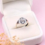 Adjustable S925 Sterling Silver Flaming Heart Ring