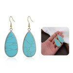 Handmade Gold Turquoise Drop Earrings for Women