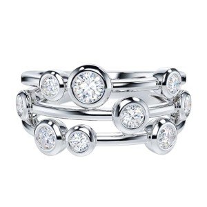 Simulated Diamond Bezel Set Cocktail Ring for Her