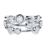 Simulated Diamond Bezel Set Cocktail Ring for Her