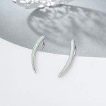 Elegant Sterling Silver Opal Ear Cuffs for Women