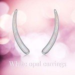 Elegant Sterling Silver Opal Ear Cuffs for Women