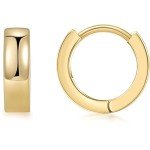 Gold Plated Huggie Earrings for Women 14K