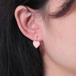 Heart Opal Leverback Earrings for Sensitive Ears
