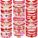 100 Pcs Colorful Heishi Stretch Bracelets Set