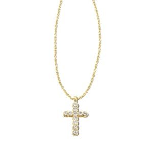 Kendra Scott Gold Cross Crystal Pendant Necklace