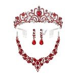 BriLove Flower Girl Jewelry Necklace & Earrings Set