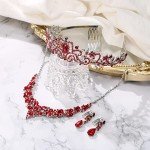 BriLove Flower Girl Jewelry Necklace & Earrings Set