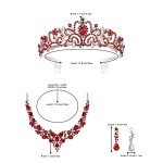 BriLove Flower Girl Jewelry Necklace & Earrings Set