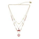 Betsey Johnson Heart Charm Layered Necklace