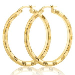 Thick 14k Gold Hoops for Women - Trendy Design