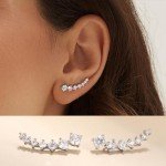 6 Pairs Silver Ear Cuffs and Crawler Earrings