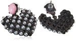 Betsey Johnson Heart Drop Earrings with Faux Pearls