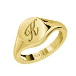 Personalized 925 Sterling Silver Initial Pinky Ring
