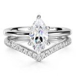 Michooyel 1.5ct Marquise Cut Bridal Ring Set