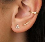 Gold Stud Earring Set - 14K Plated Clover Design