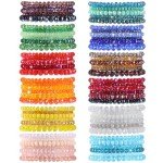 70 PCS Bohemian Glass Bead Stretch Bracelet Set