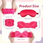 48 Pcs Pink Spa Headband and Eye Mask Set