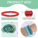 70 PCS Bohemian Glass Bead Stretch Bracelet Set